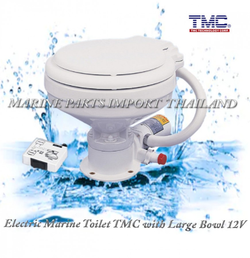 TMC Electric Marine Toilet, RV Toilet, Large Design Bowl, Household St