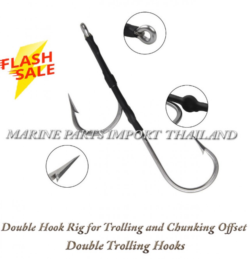 Double Hook Rig for Trolling and Chunking Offset Double Trolling