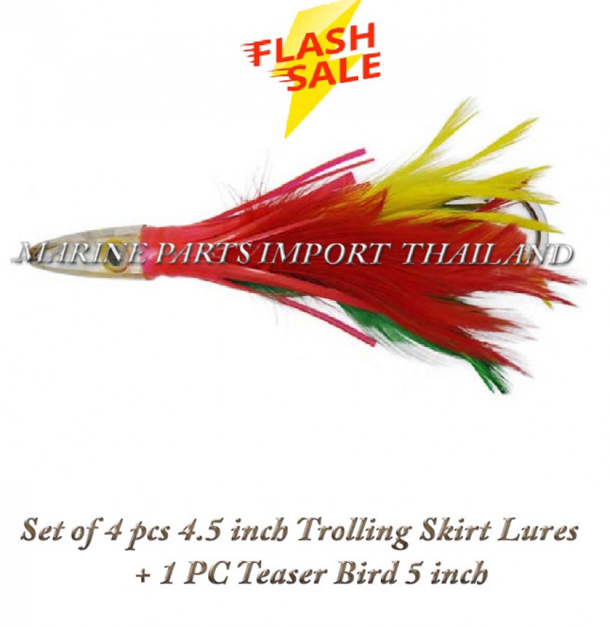 MagBay Lures Red Daisy Chain Tuna Feather Teaser with Bird