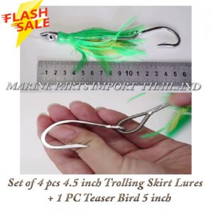 5 Pcs/Set 5 inches Daisy Chain Trolling Lures Brid Feather Teaser Saltwater  Offshore Big Game Trolling Lure Bag for Marlin Tuna Mahi Dolphin Durado  Wahoo Free Mesh (Parts:5 pcs Green Feather Teaser)